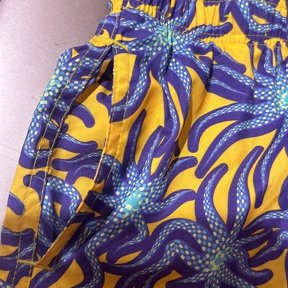 Vilebrequin Kids Size 4 Boys purple and yellow swim shorts